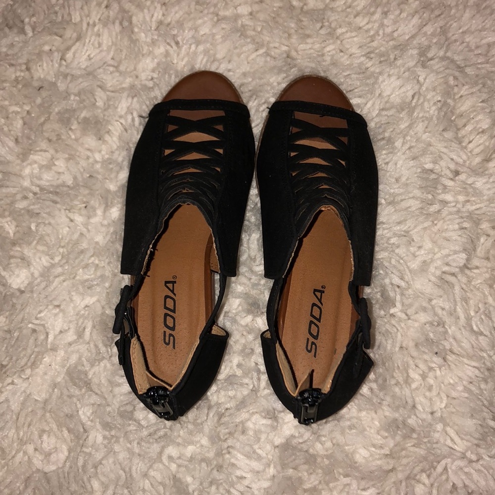 Target- Kids/Teens black criss-cross high heels